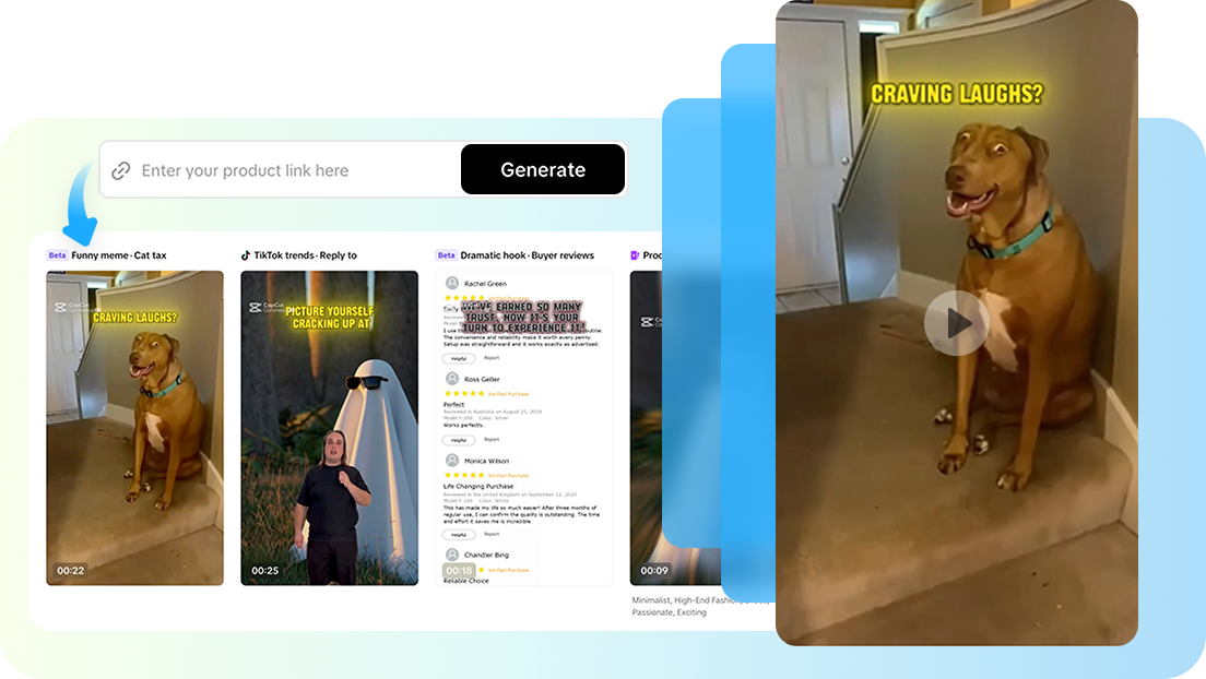 Powerful AI video generator to create memes